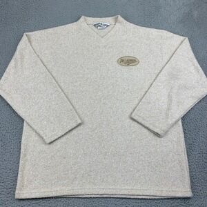 Vintage Talladega Sweater Mens Large Beige V-Neck Super Speedway Made In USA